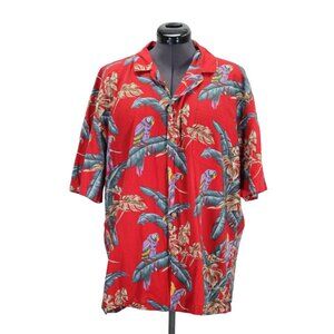 Paradise Found Hawaiian Shirt Men's Size XL Vintage Tropical Bird Magnum PI